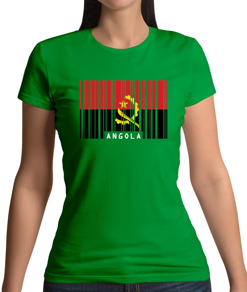 Angola Barcode Style Flag Womens T-Shirt Angola Barcode Style Flag Womens T-Shirt