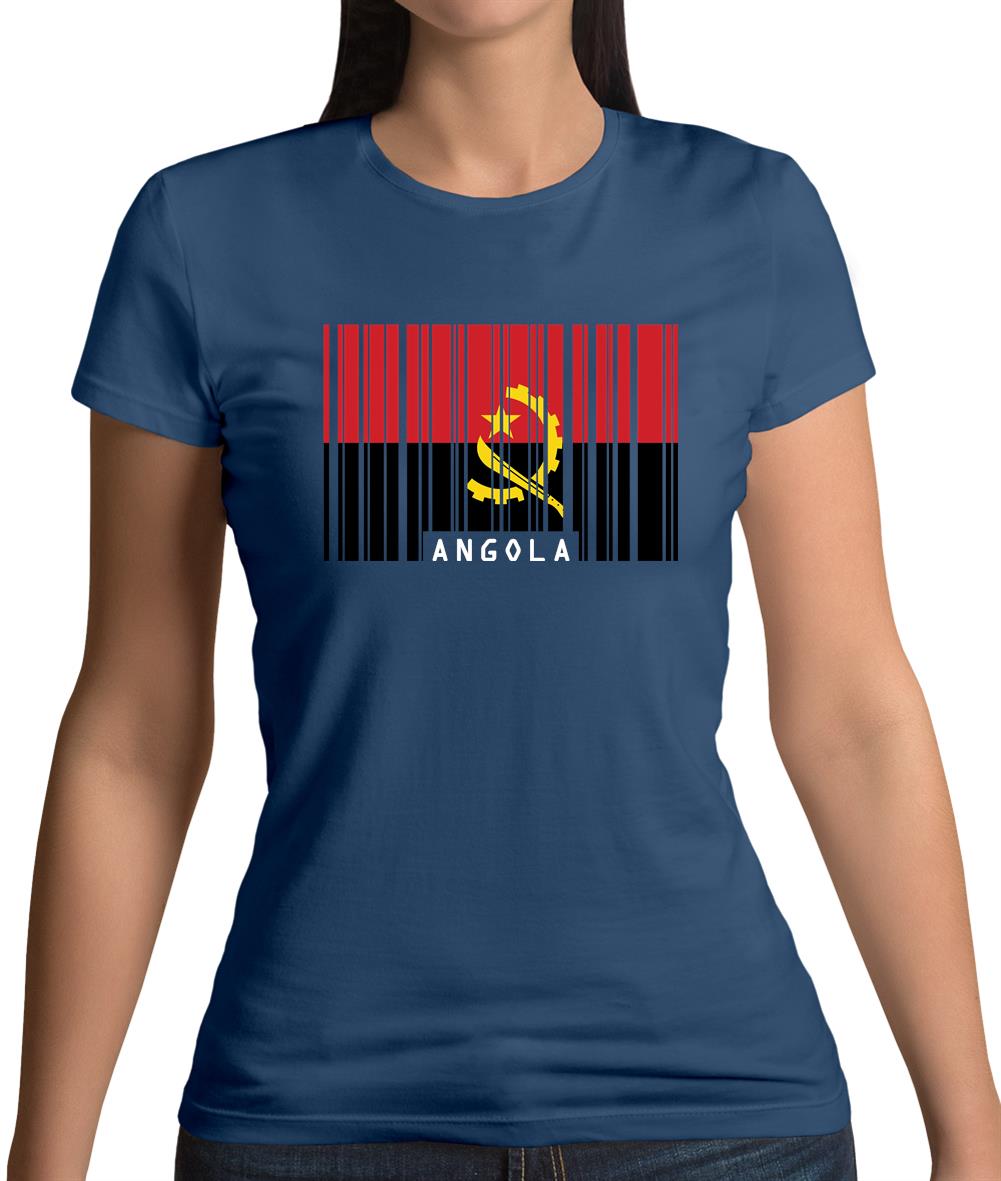 Angola Barcode Style Flag Womens T-Shirt Angola Barcode Style Flag Womens T-Shirt