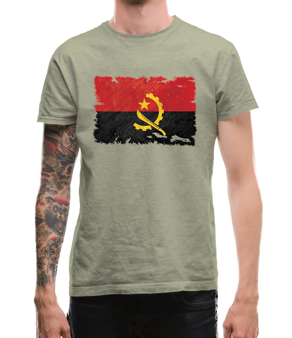 Angola Grunge Style Flag Mens T-Shirt Angola Grunge Style Flag Mens T-Shirt