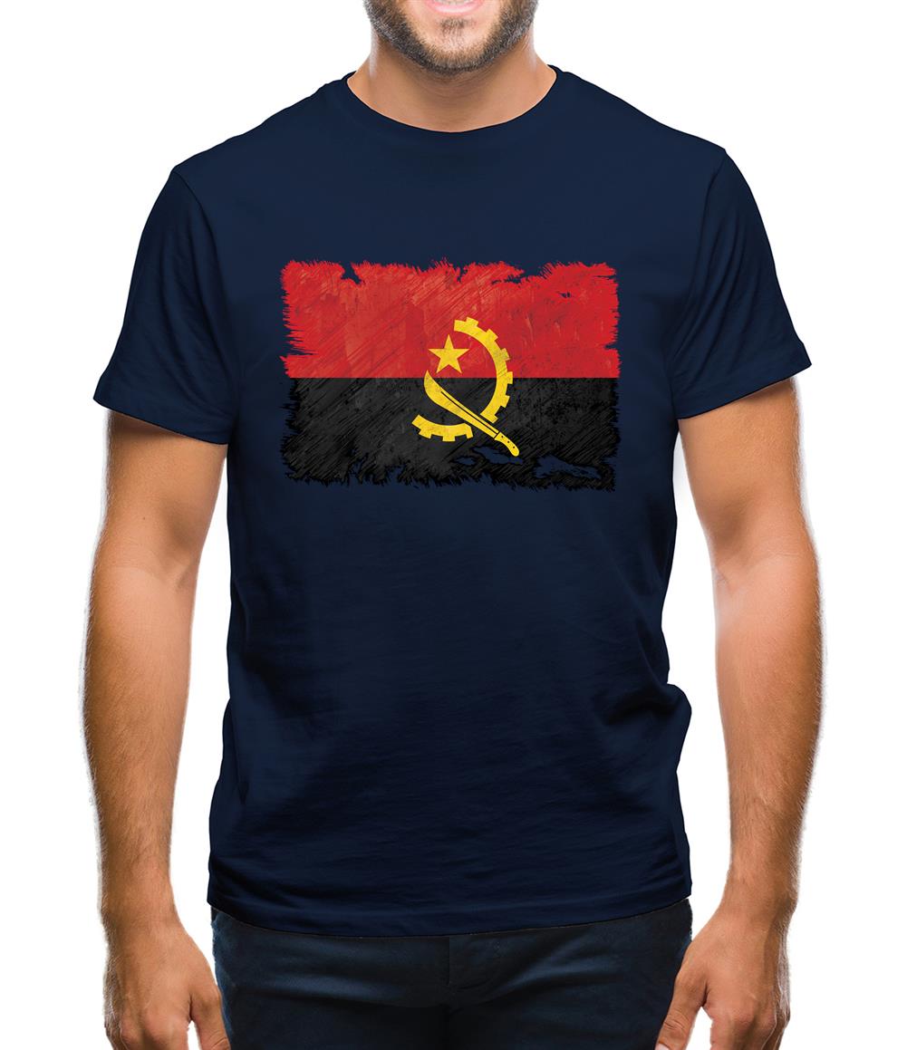 Angola Grunge Style Flag Mens T-Shirt Angola Grunge Style Flag Mens T-Shirt
