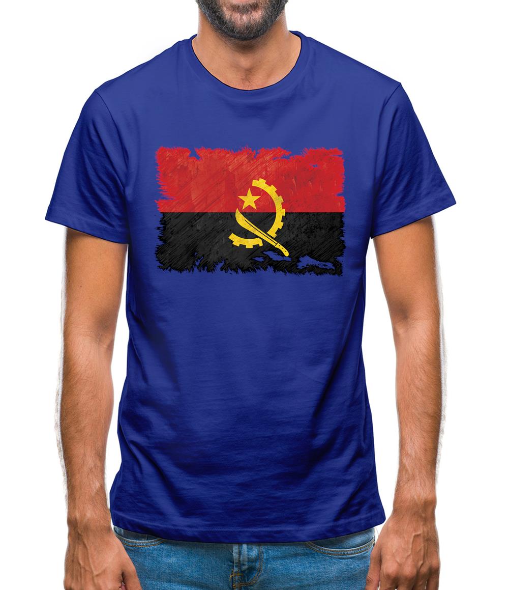 Angola Grunge Style Flag Mens T-Shirt Angola Grunge Style Flag Mens T-Shirt