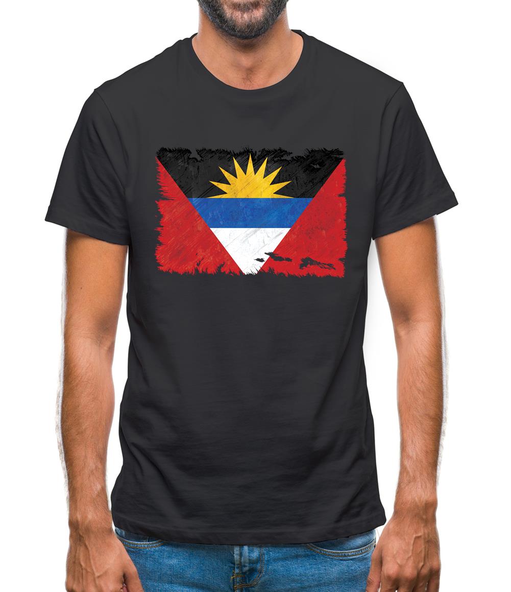 Antigua And Barbuda Grunge Style Flag Mens T-Shirt Antigua And Barbuda Grunge Style Flag Mens T-Shirt