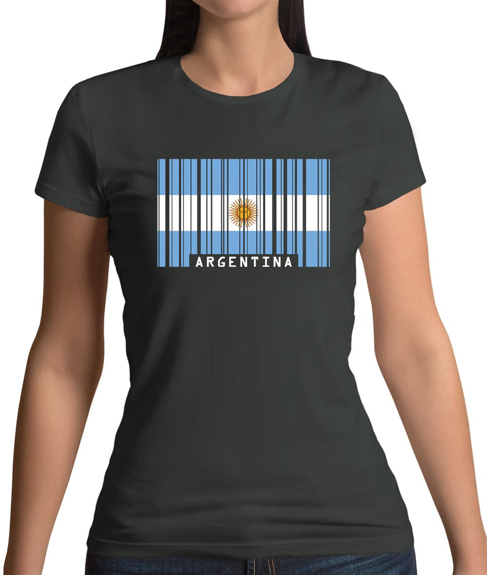 Argentina Barcode Style Flag Womens T-Shirt Argentina Barcode Style Flag Womens T-Shirt