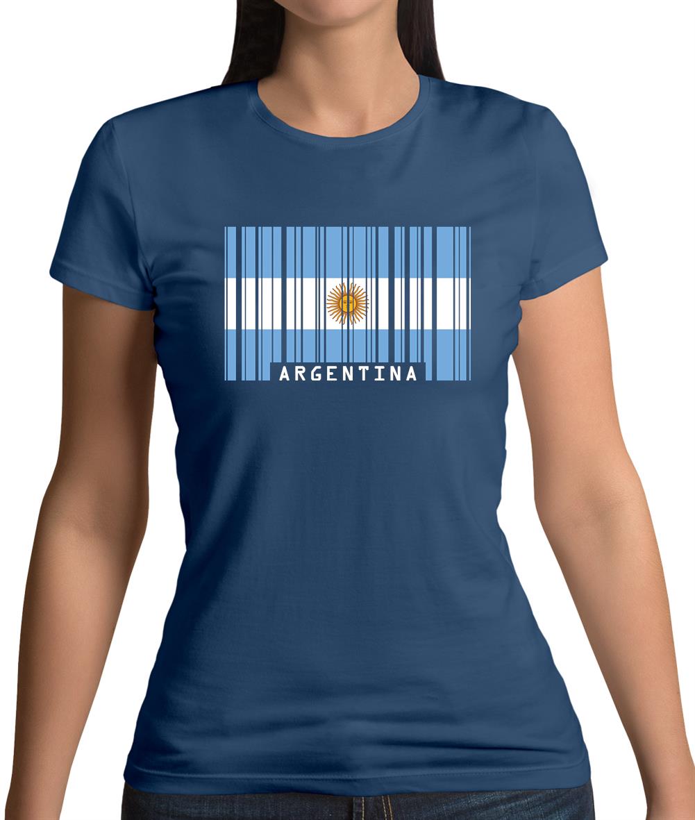 Argentina Barcode Style Flag Womens T-Shirt Argentina Barcode Style Flag Womens T-Shirt