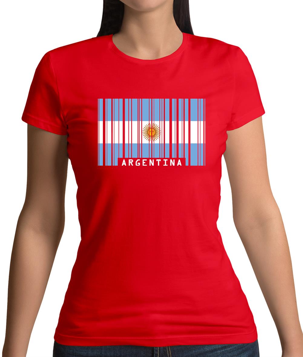 Argentina Barcode Style Flag Womens T-Shirt Argentina Barcode Style Flag Womens T-Shirt
