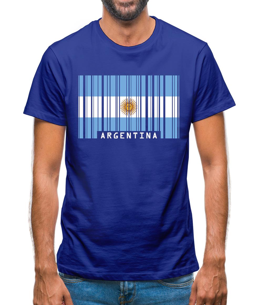 Argentina Barcode Style Flag Mens T-Shirt Argentina Barcode Style Flag Mens T-Shirt