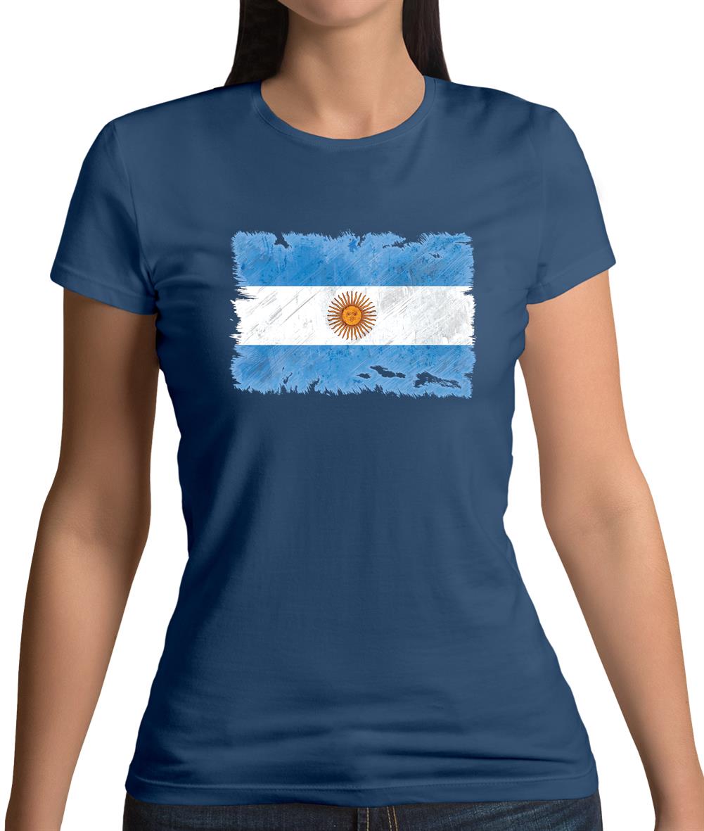 Argentina Grunge Style Flag Womens T-Shirt Argentina Grunge Style Flag Womens T-Shirt