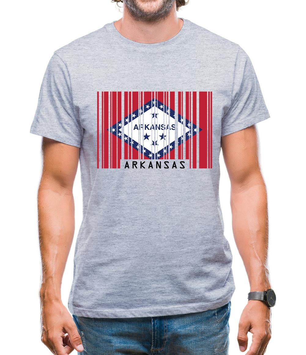 Arkansas Barcode Style Flag Mens T-Shirt Arkansas Barcode Style Flag Mens T-Shirt