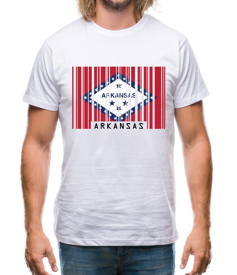 Arkansas Barcode Style Flag Mens T-Shirt Arkansas Barcode Style Flag Mens T-Shirt