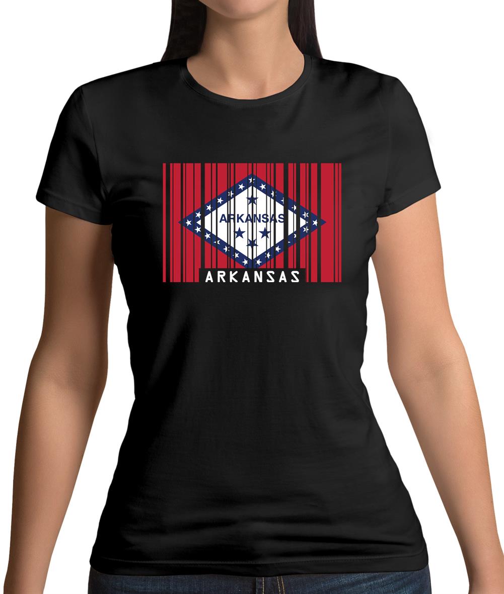 Arkansas Barcode Style Flag Womens T-Shirt Arkansas Barcode Style Flag Womens T-Shirt