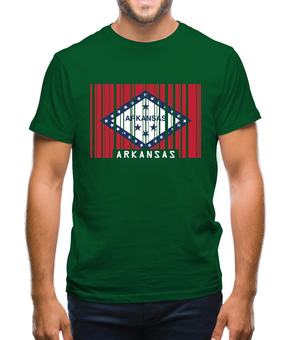Arkansas Barcode Style Flag Mens T-Shirt Arkansas Barcode Style Flag Mens T-Shirt