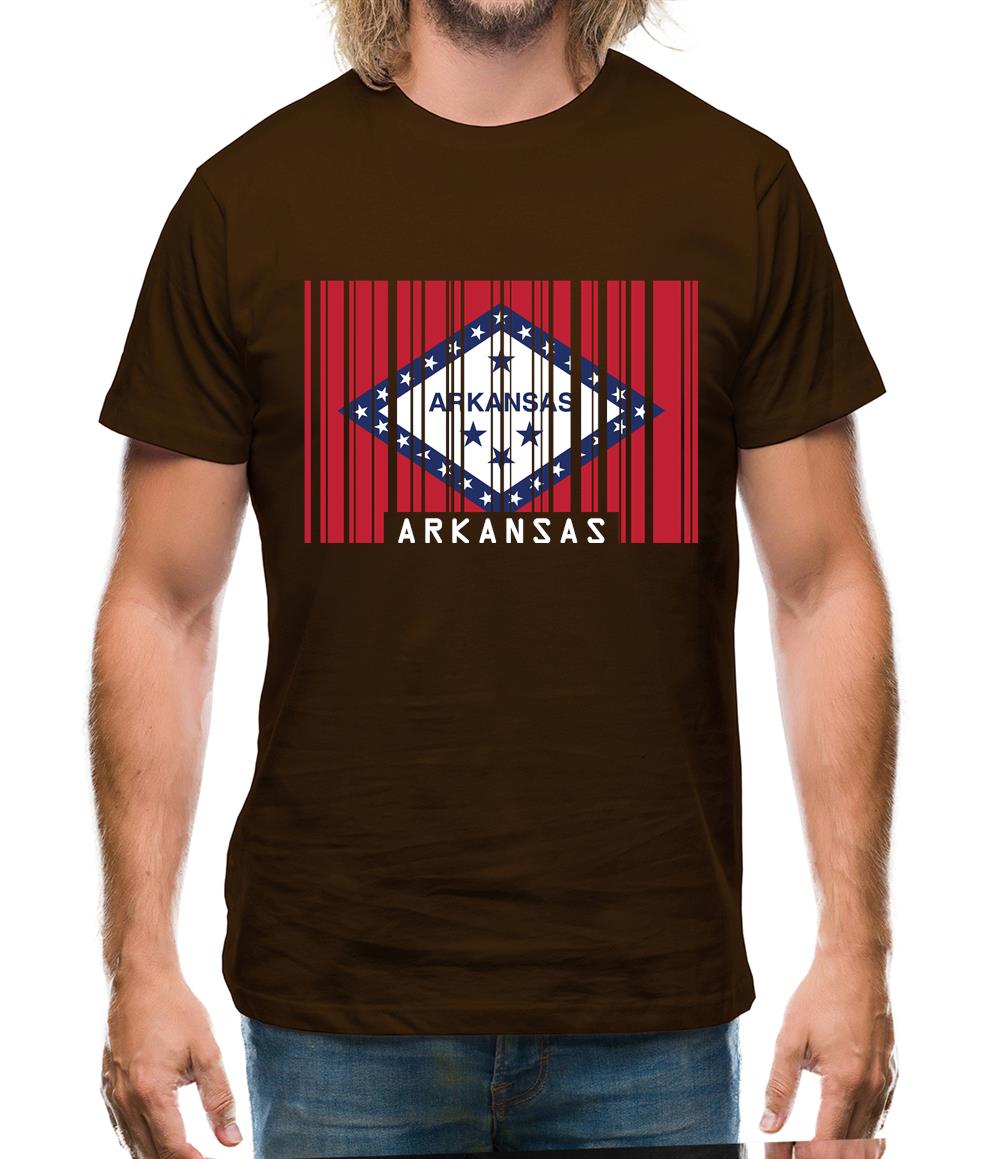 Arkansas Barcode Style Flag Mens T-Shirt Arkansas Barcode Style Flag Mens T-Shirt