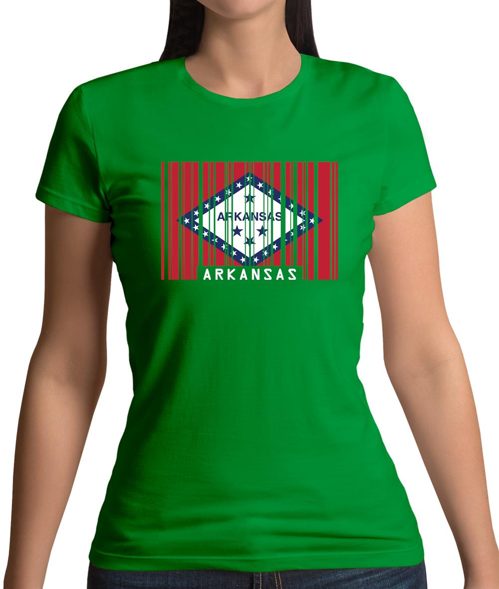 Arkansas Barcode Style Flag Womens T-Shirt Arkansas Barcode Style Flag Womens T-Shirt