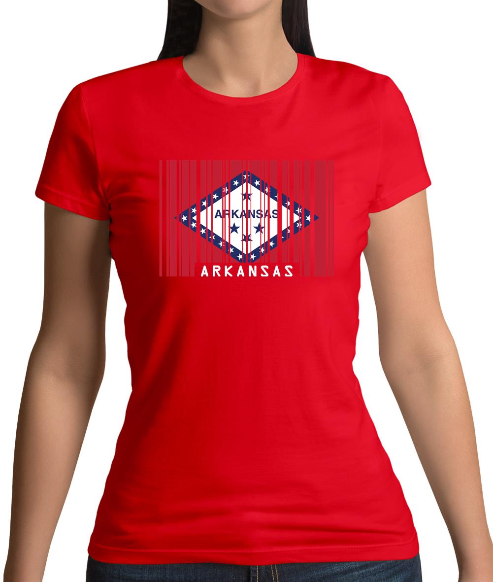 Arkansas Barcode Style Flag Womens T-Shirt Arkansas Barcode Style Flag Womens T-Shirt