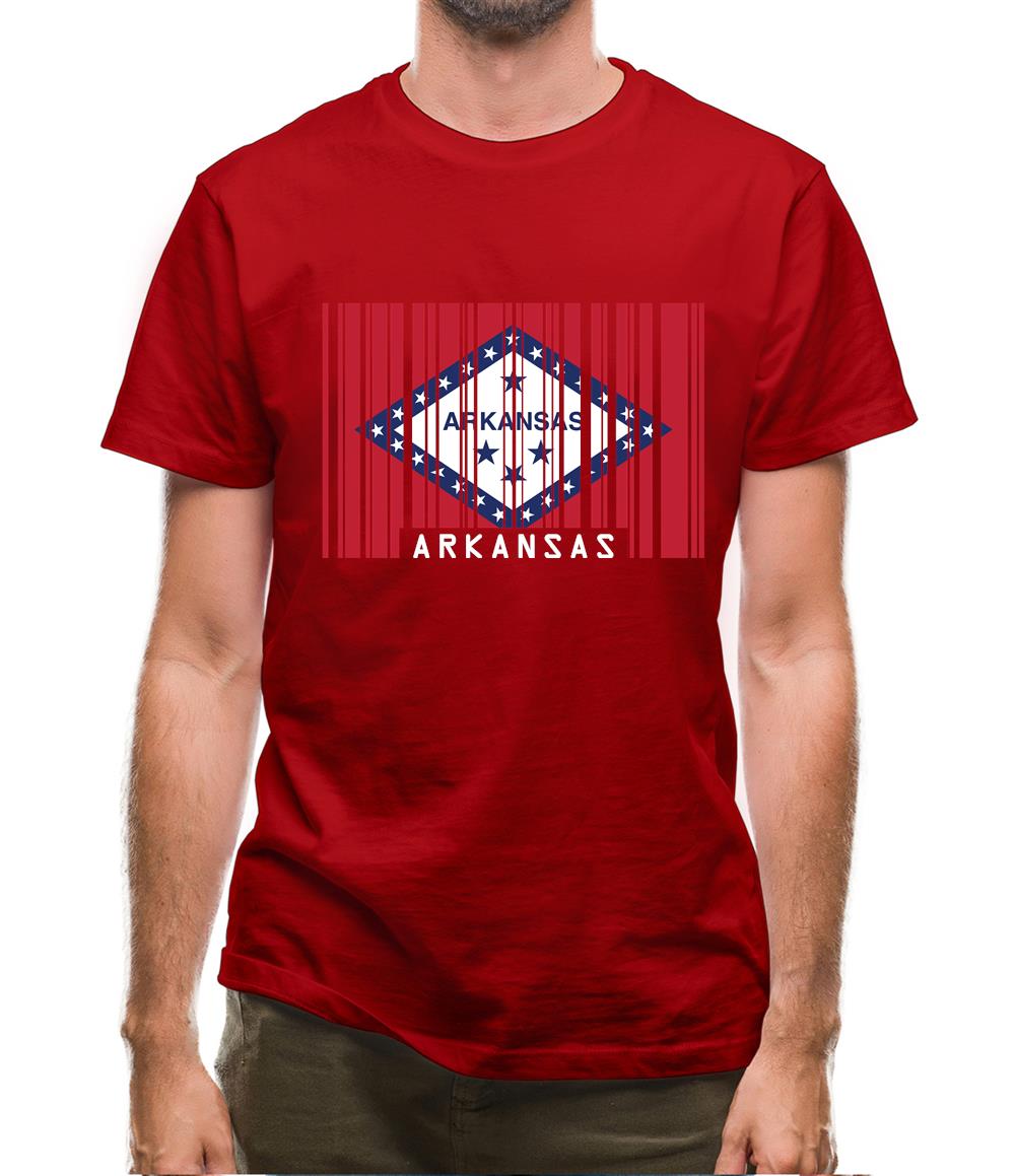 Arkansas Barcode Style Flag Mens T-Shirt Arkansas Barcode Style Flag Mens T-Shirt