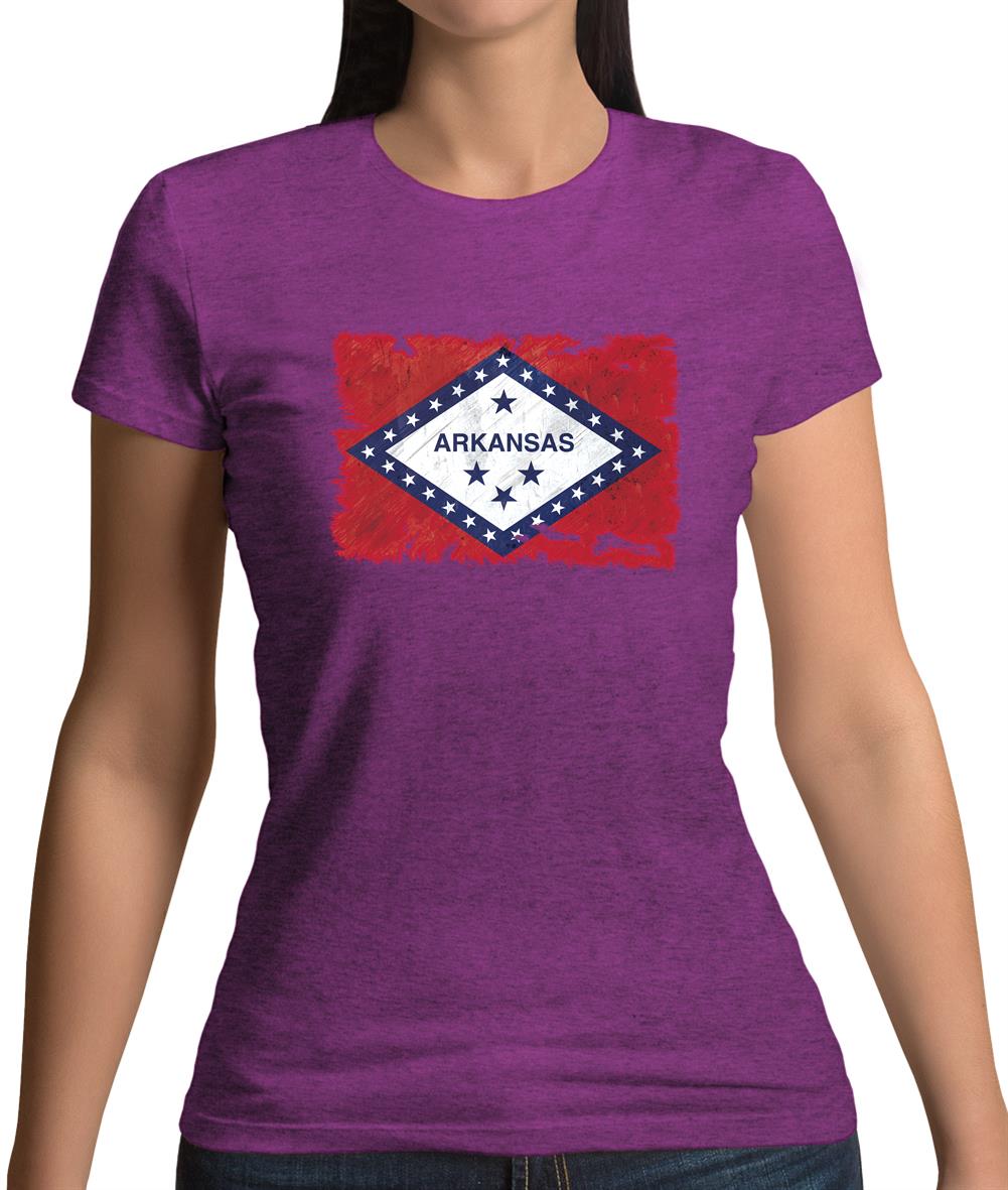 Arkansas Grunge Style Flag Womens T-Shirt Arkansas Grunge Style Flag Womens T-Shirt