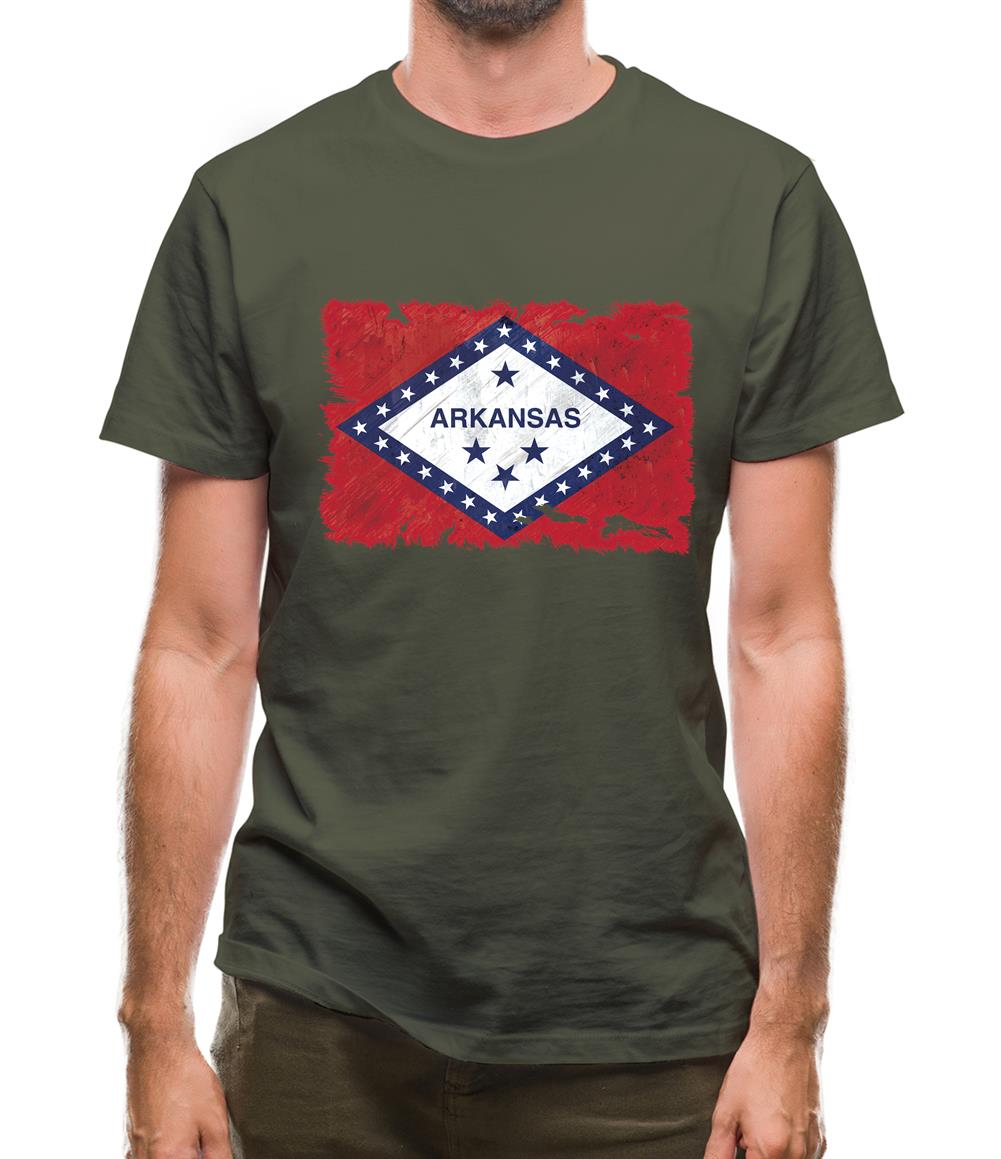 Arkansas Grunge Style Flag Mens T-Shirt Arkansas Grunge Style Flag Mens T-Shirt