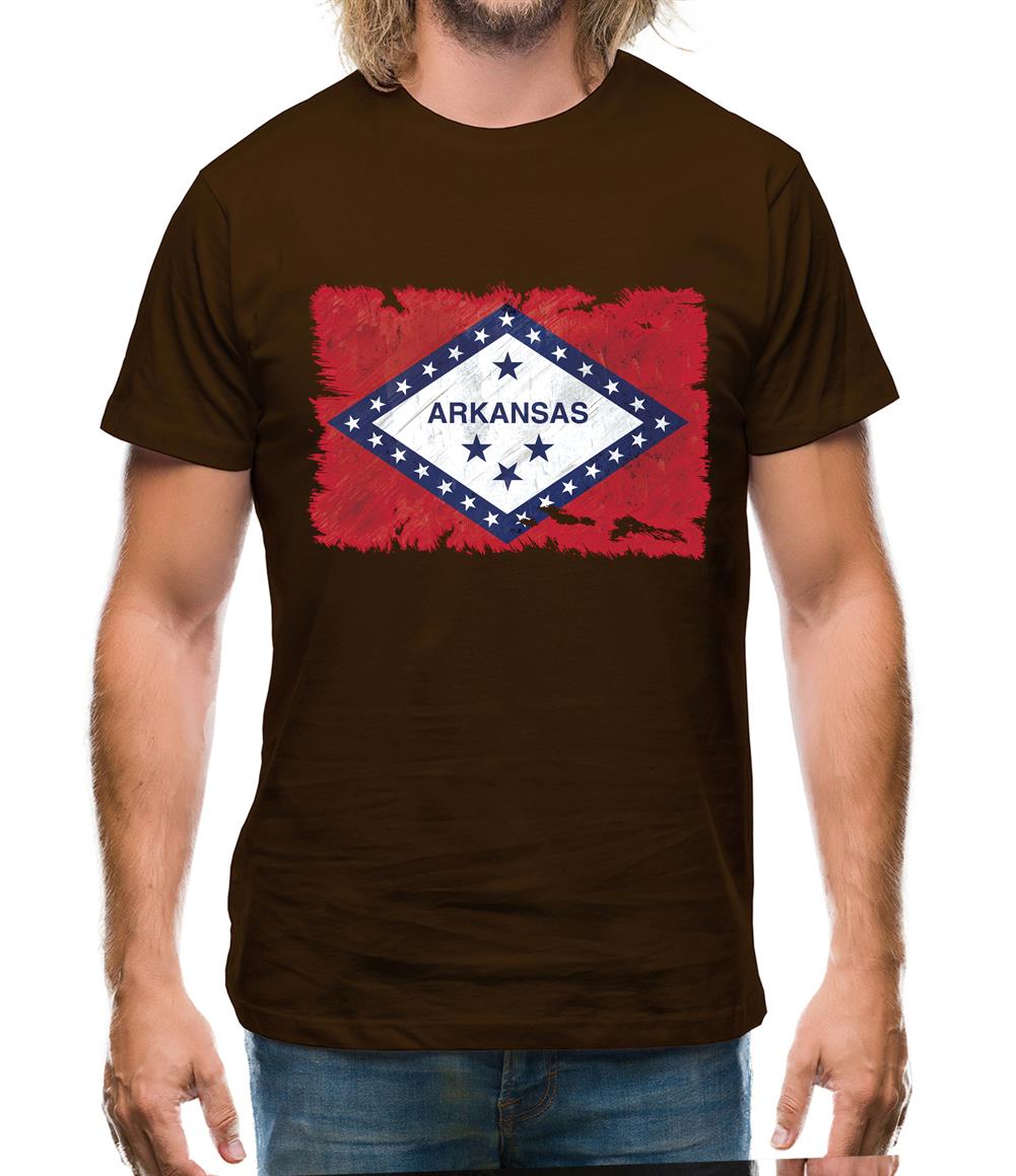 Arkansas Grunge Style Flag Mens T-Shirt Arkansas Grunge Style Flag Mens T-Shirt