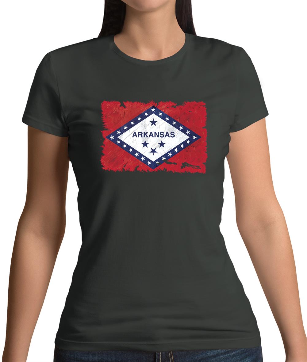 Arkansas Grunge Style Flag Womens T-Shirt Arkansas Grunge Style Flag Womens T-Shirt