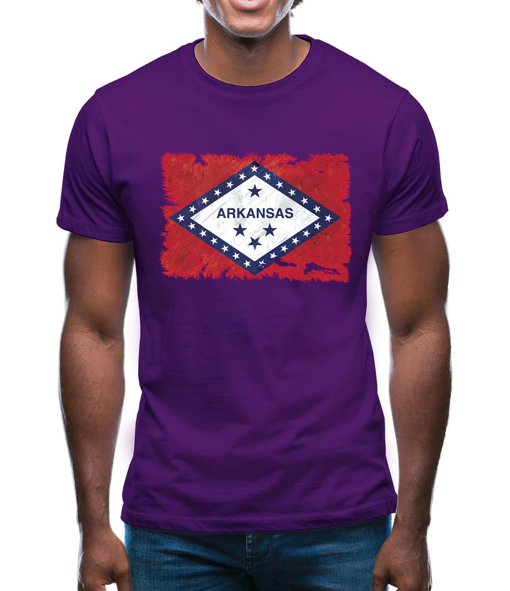 Arkansas Grunge Style Flag Mens T-Shirt Arkansas Grunge Style Flag Mens T-Shirt