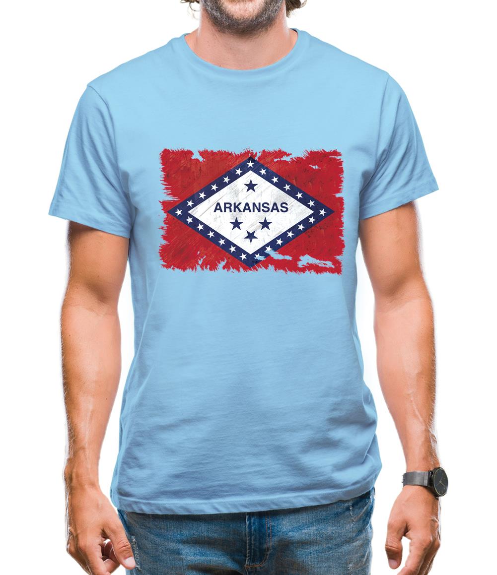 Arkansas Grunge Style Flag Mens T-Shirt Arkansas Grunge Style Flag Mens T-Shirt