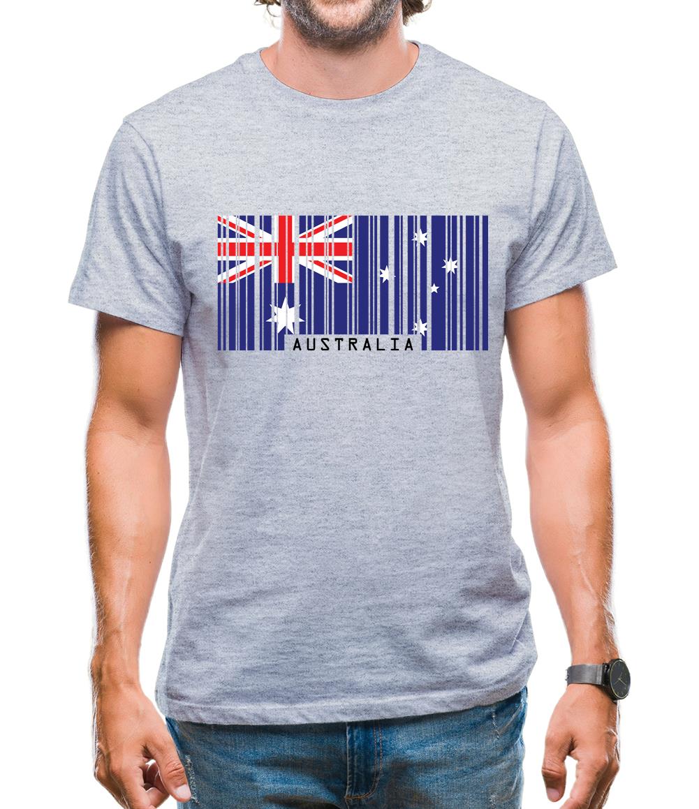 Australia Barcode Style Flag Mens T-Shirt Australia Barcode Style Flag Mens T-Shirt