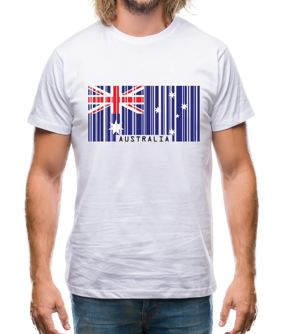 Australia Barcode Style Flag Mens T-Shirt Australia Barcode Style Flag Mens T-Shirt