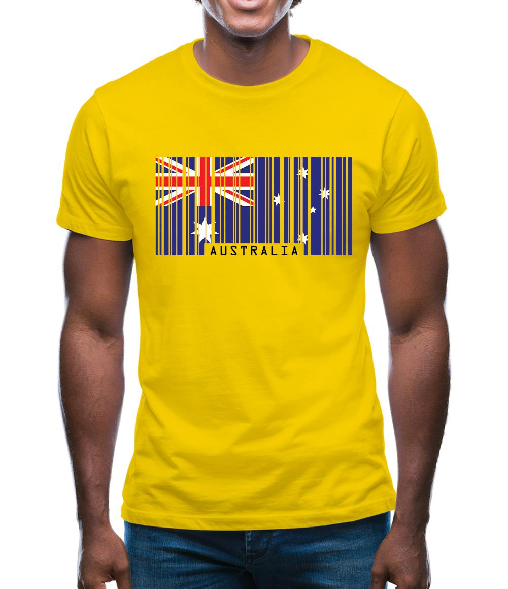 Australia Barcode Style Flag Mens T-Shirt Australia Barcode Style Flag Mens T-Shirt