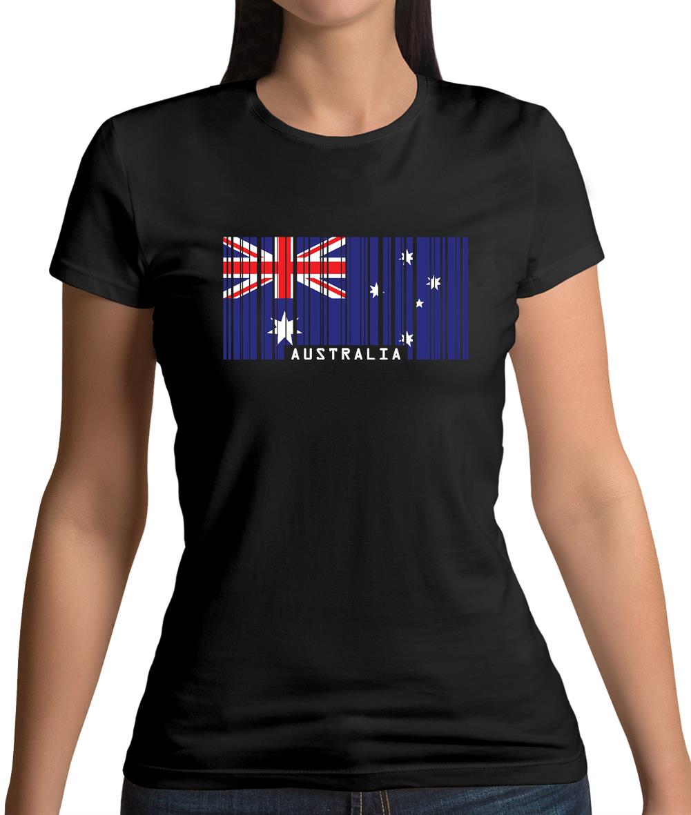 Australia Barcode Style Flag Womens T-Shirt Australia Barcode Style Flag Womens T-Shirt