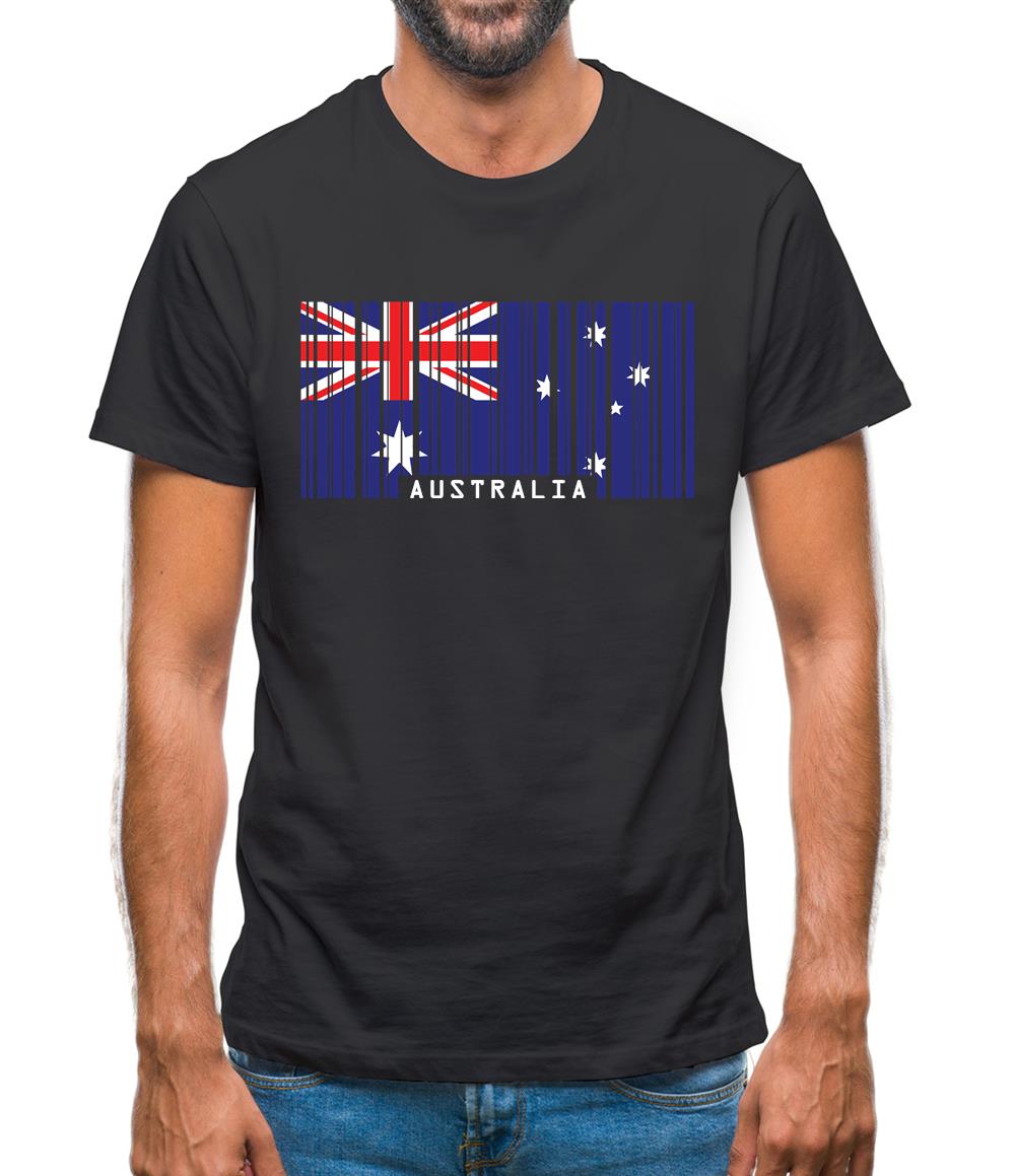 Australia Barcode Style Flag Mens T-Shirt Australia Barcode Style Flag Mens T-Shirt