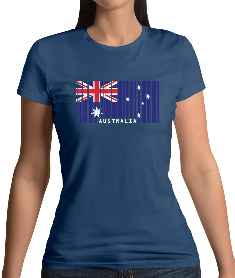 Australia Barcode Style Flag Womens T-Shirt Australia Barcode Style Flag Womens T-Shirt