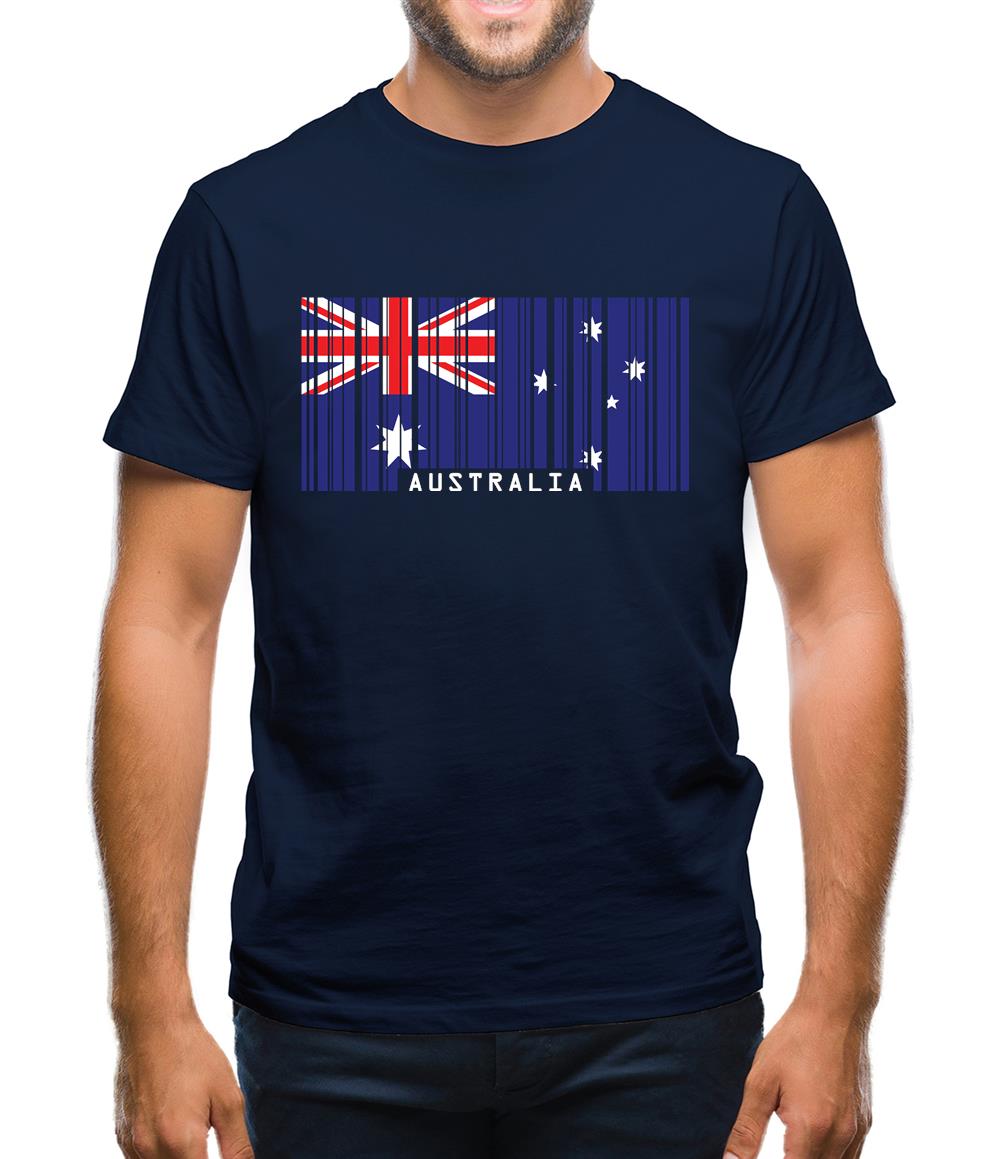 Australia Barcode Style Flag Mens T-Shirt Australia Barcode Style Flag Mens T-Shirt
