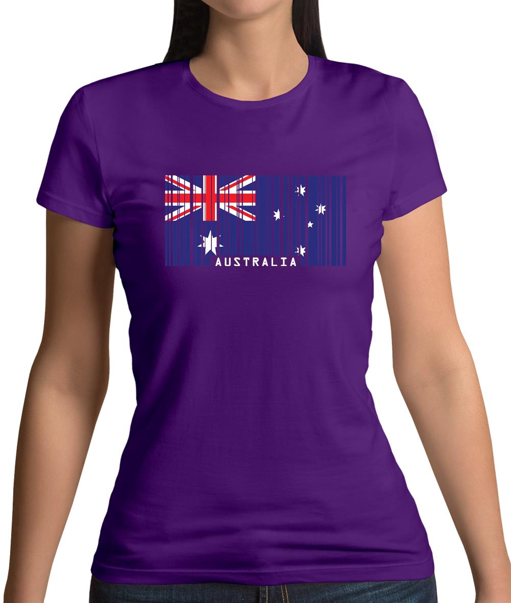 Australia Barcode Style Flag Womens T-Shirt Australia Barcode Style Flag Womens T-Shirt