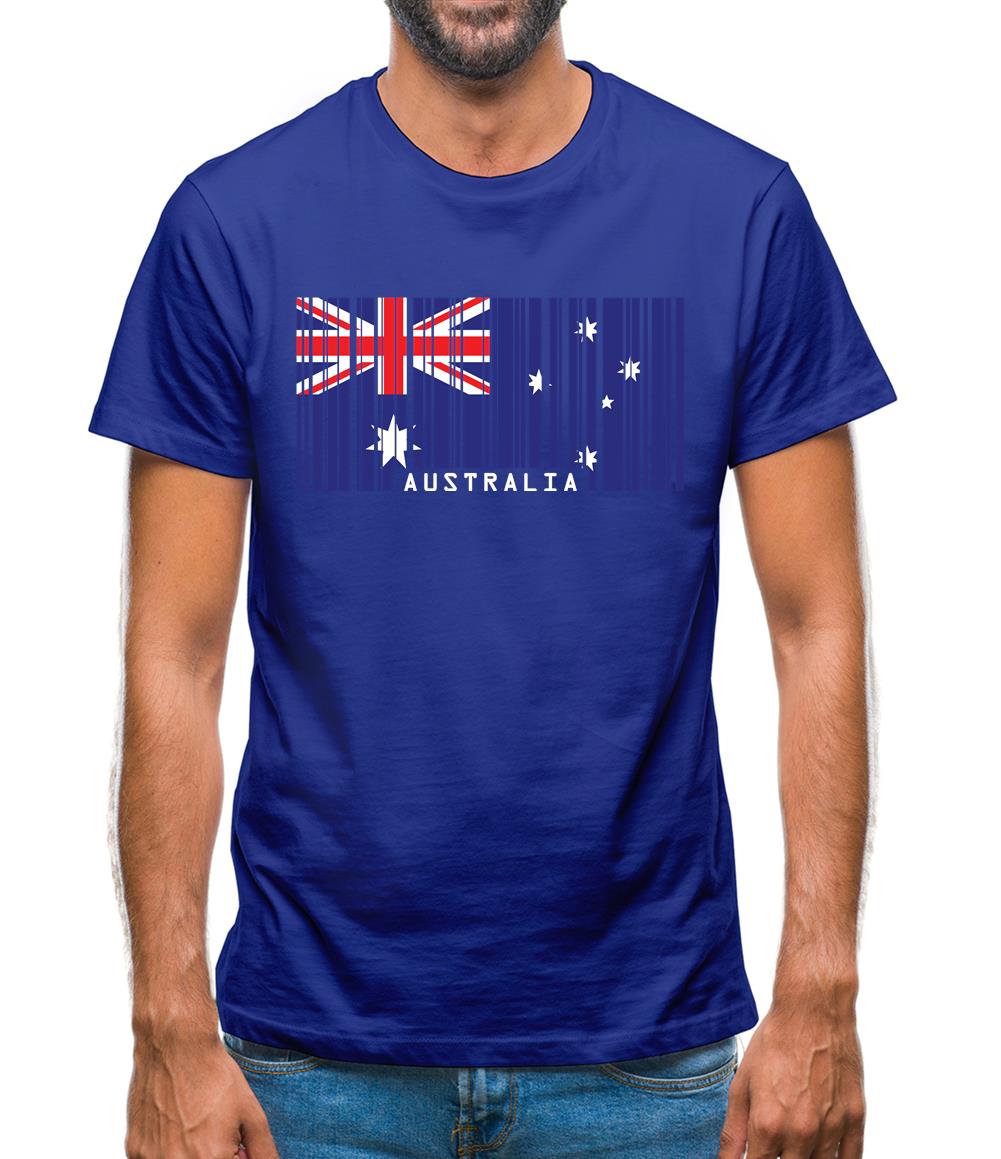 Australia Barcode Style Flag Mens T-Shirt Australia Barcode Style Flag Mens T-Shirt