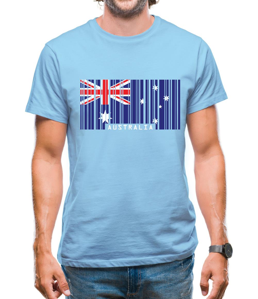 Australia Barcode Style Flag Mens T-Shirt Australia Barcode Style Flag Mens T-Shirt