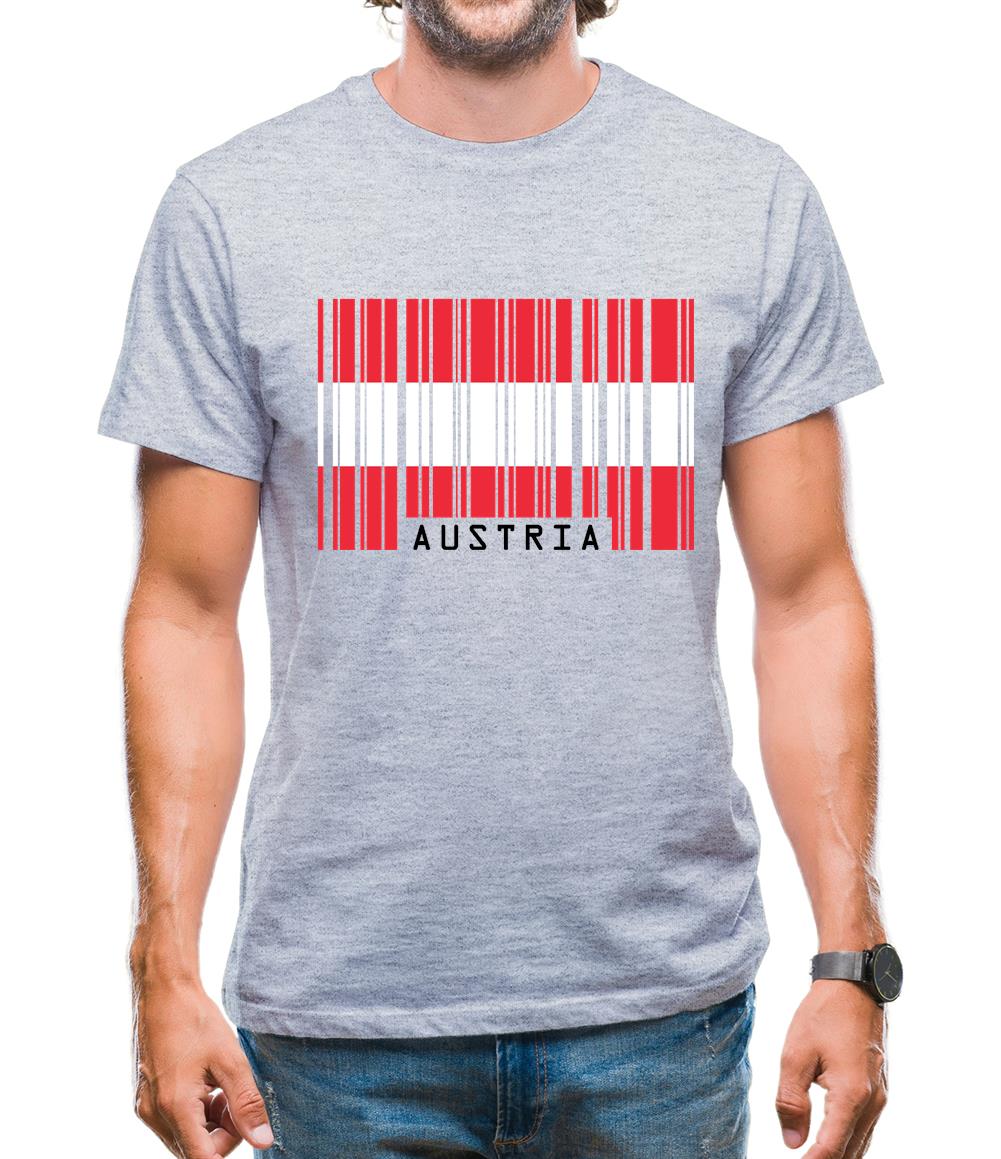 Austria Barcode Style Flag Mens T-Shirt Austria Barcode Style Flag Mens T-Shirt