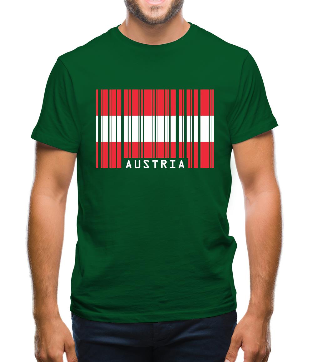 Austria Barcode Style Flag Mens T-Shirt Austria Barcode Style Flag Mens T-Shirt