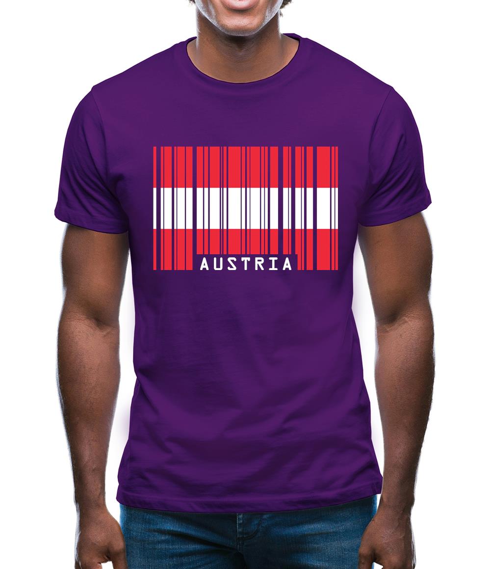 Austria Barcode Style Flag Mens T-Shirt Austria Barcode Style Flag Mens T-Shirt
