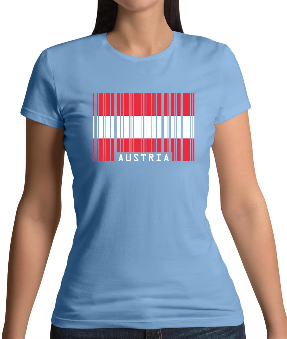 Austria Barcode Style Flag Womens T-Shirt Austria Barcode Style Flag Womens T-Shirt