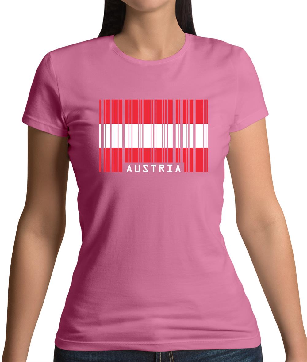 Austria Barcode Style Flag Womens T-Shirt Austria Barcode Style Flag Womens T-Shirt