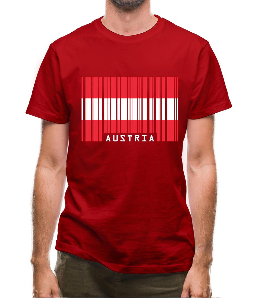 Austria Barcode Style Flag Mens T-Shirt Austria Barcode Style Flag Mens T-Shirt