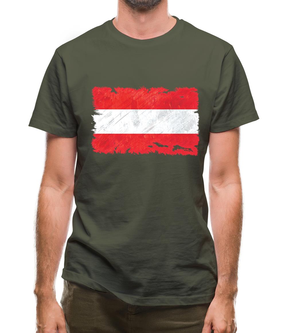 Austria  Grunge Style Flag Mens T-Shirt Austria  Grunge Style Flag Mens T-Shirt