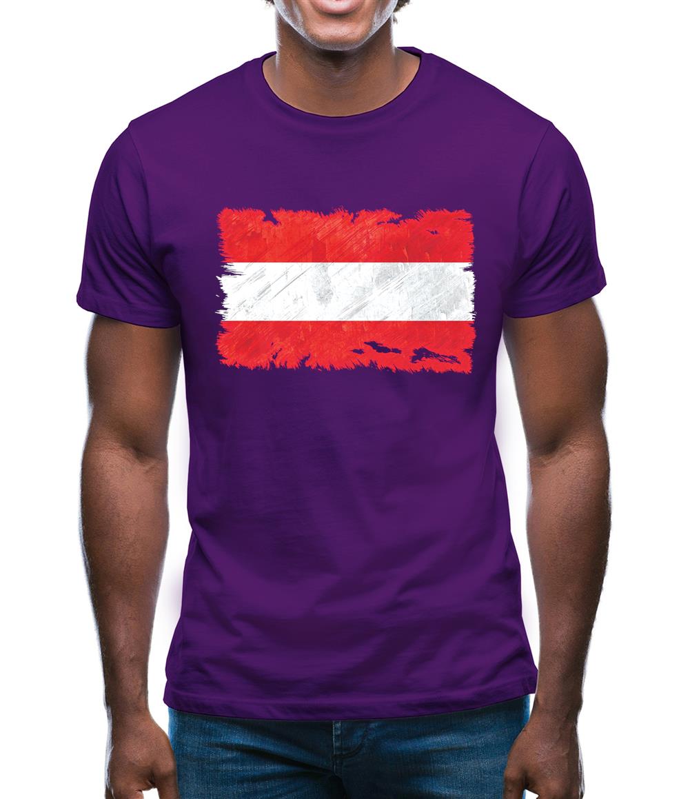 Austria  Grunge Style Flag Mens T-Shirt Austria  Grunge Style Flag Mens T-Shirt