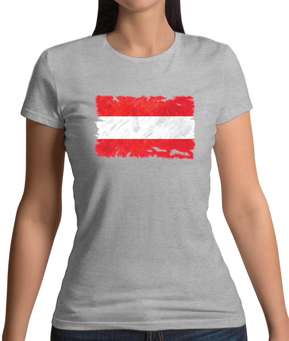 Austria  Grunge Style Flag Womens T-Shirt Austria  Grunge Style Flag Womens T-Shirt