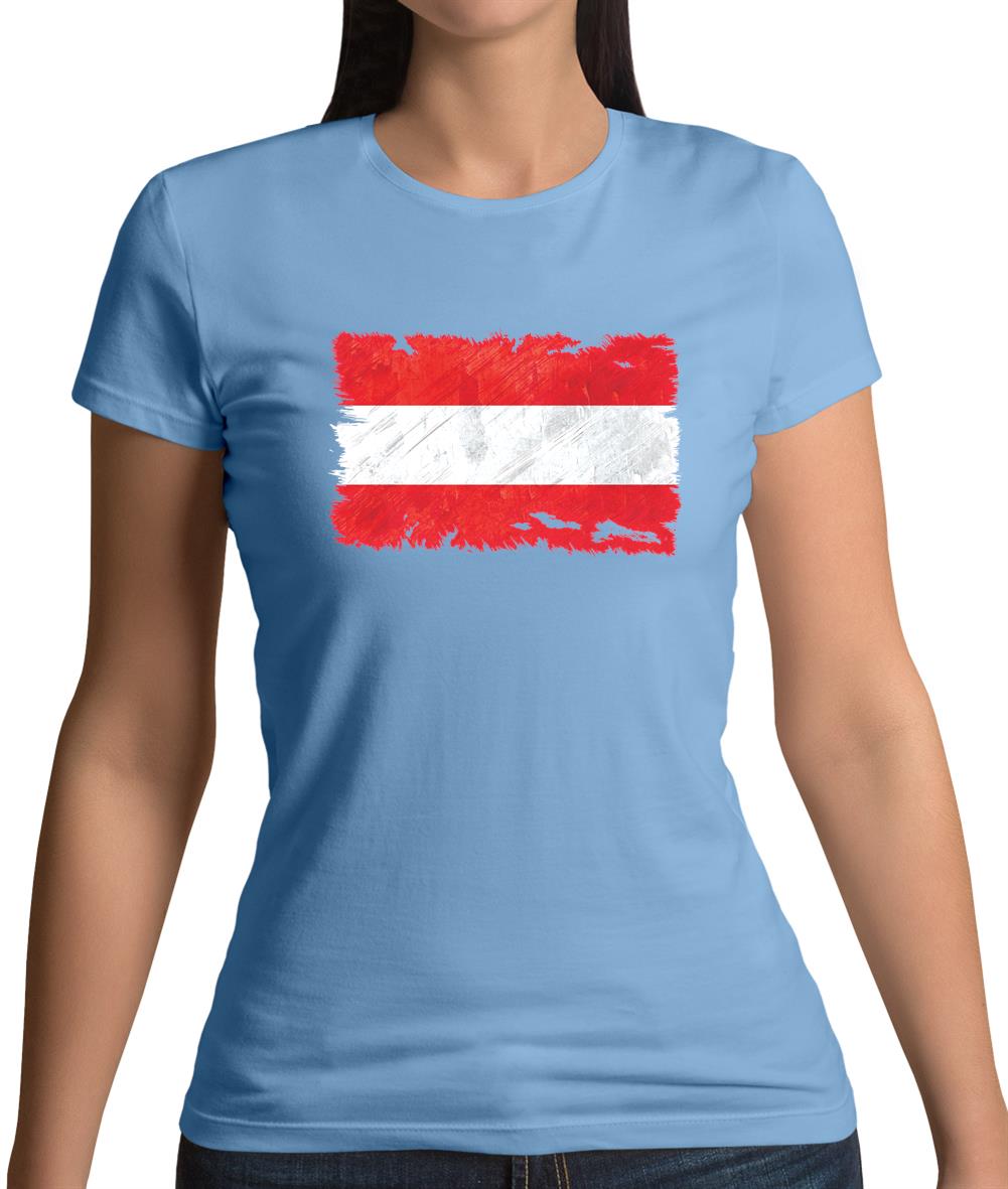 Austria  Grunge Style Flag Womens T-Shirt Austria  Grunge Style Flag Womens T-Shirt