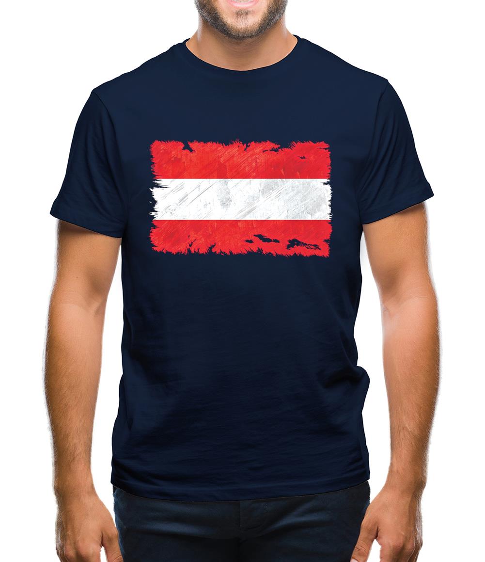 Austria  Grunge Style Flag Mens T-Shirt Austria  Grunge Style Flag Mens T-Shirt