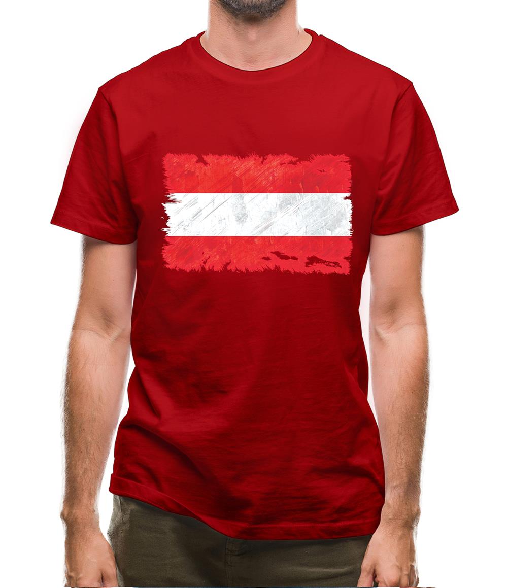 Austria  Grunge Style Flag Mens T-Shirt Austria  Grunge Style Flag Mens T-Shirt