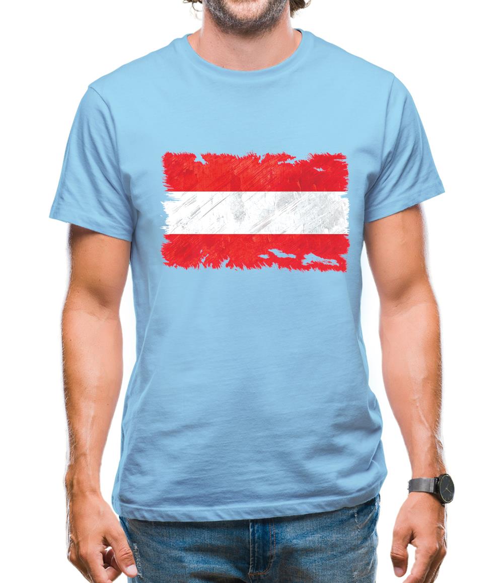 Austria  Grunge Style Flag Mens T-Shirt Austria  Grunge Style Flag Mens T-Shirt