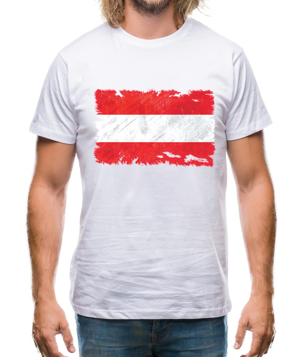 Austria  Grunge Style Flag Mens T-Shirt Austria  Grunge Style Flag Mens T-Shirt