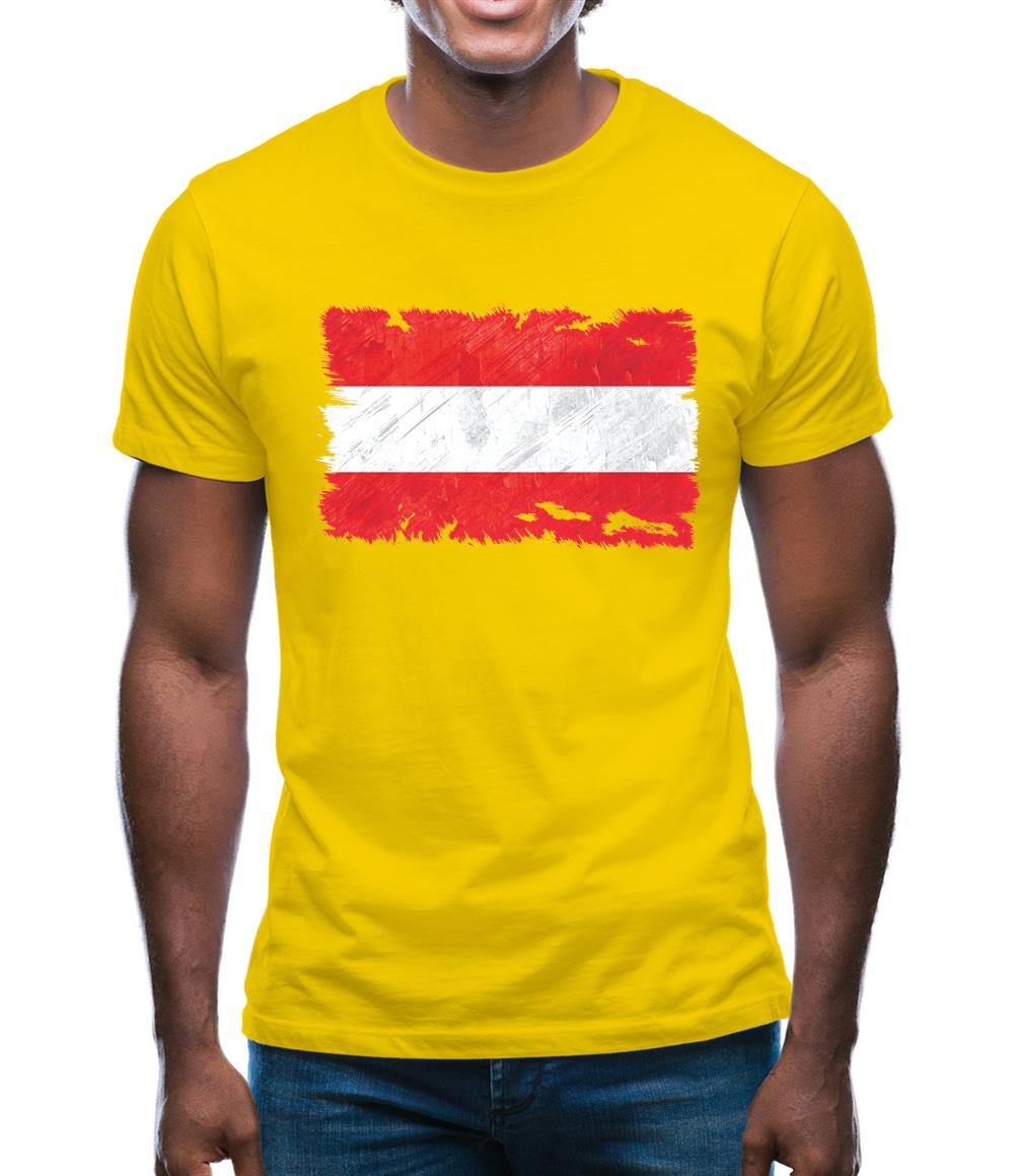 Austria  Grunge Style Flag Mens T-Shirt Austria  Grunge Style Flag Mens T-Shirt